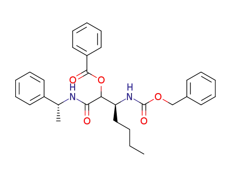Carbamic acid,
[(1S)-1-[1-(benzoyloxy)-2-oxo-2-[[(1R)-1-phenylethyl]amino]ethyl]pentyl]-
, phenylmethyl ester