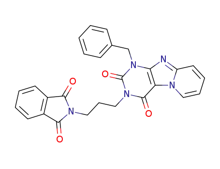 Molecular Structure of 454228-60-5 (1-benzyl-3-(phthalimidopropyl)-1H,3H-pyrido[2,1-f]purine-2,4-dione)