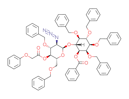2-azido-3,6-dibenzyl-2-deoxy-4-phenoxyacetyl-α-D-glucopyranosyl-(1->6)-1-benzoyl-2,3,4,5-tetrabenzyl-myo-inositol
