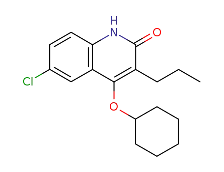 Molecular Structure of 345912-87-0 (2(1H)-Quinolinone, 6-chloro-4-(cyclohexyloxy)-3-propyl-)