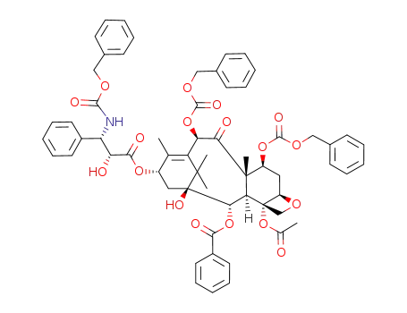 Molecular Structure of 850933-54-9 (13-(3'-N-benzyloxycarbonylphenylisoserine)-10-deacetyl-7,10-dibenzyloxycarbonylbaccatin III)
