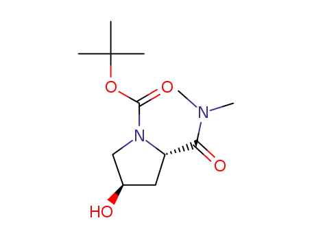 Molecular Structure of 127423-55-6 (1-Pyrrolidinecarboxylic acid, 2-[(dimethylamino)carbonyl]-4-hydroxy-,
1,1-dimethylethyl ester, (2S,4R)-)