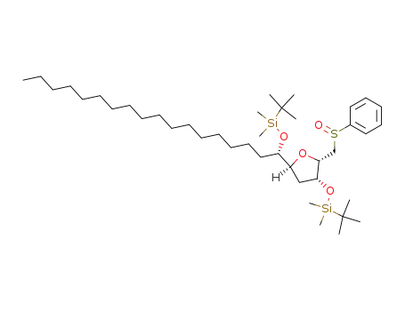 (2S,3R,5S)-2-Benzenesulfinylmethyl-3-(tert-butyl-dimethyl-silanyloxy)-5-[(S)-1-(tert-butyl-dimethyl-silanyloxy)-octadecyl]-tetrahydro-furan
