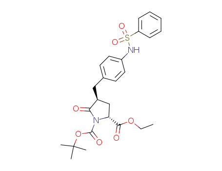 1,2-Pyrrolidinedicarboxylic acid,
5-oxo-4-[[4-[(phenylsulfonyl)amino]phenyl]methyl]-, 1-(1,1-dimethylethyl)
2-ethyl ester, (2R,4S)-