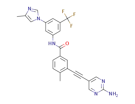 Molecular Structure of 1257628-82-2 (3-(2-(2-aminopyrimidin-5-yl)ethynyl)-4-methyl-N-(3-(4-methyl-1H-imidazol-1-yl)-5-(trifluoromethyl)phenyl)benzamide)