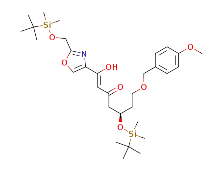 5-(<i>tert</i>-butyl-dimethyl-silanyloxy)-1-[2-(<i>tert</i>-butyl-dimethyl-silanyloxymethyl)-oxazol-4-yl]-1-hydroxy-7-(4-methoxy-benzyloxy)-hept-1-en-3-one