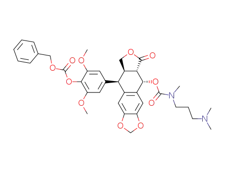 11-oxo-13-deoxo-4'-benzyloxycarbonyl-4'-demethylepipodophyllotoxin 4-[N-[3-(N',N'-dimethylaminopropyl)]-N-methyl]carbamate