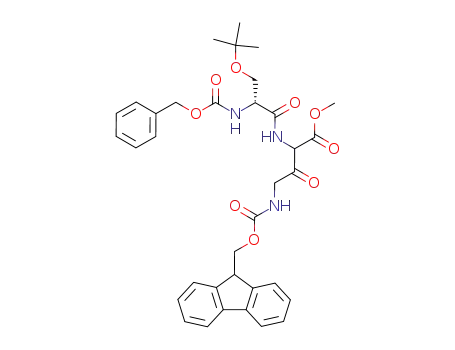 2-(2-benzyloxycarbonylamino-3-<i>tert</i>-butoxy-propionylamino)-4-(9<i>H</i>-fluoren-9-ylmethoxycarbonylamino)-3-oxo-butyric acid methyl ester