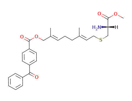 Molecular Structure of 618407-36-6 (S-[8-(4-benzoylbenzoyloxy)-geranyl]-cysteine methyl ester)
