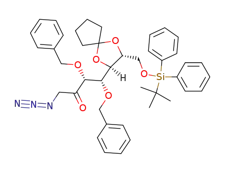 (3R,4S,5S,6R)-1-azido-3,4-dibenzyloxy-7-(tert-butyldiphenylsilyloxy)-5,6-(cyclopentylidenedioxy)heptan-2-one