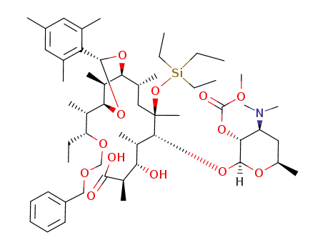 (2R,3S,4S,5R,6R,7R,9S,10S,11S,12S,13R)-13-(benzyloxymethoxy)-6-[triethylsilyloxy]-5-O-[(2'-O-methoxycarbonyl-α-D-desosaminyl)oxy]-2,3,6,8,10,12-hexamethyl-9,11-{[(R)-2,4,6-trimethylbenzylidene]dioxy}pentadecanoic acid