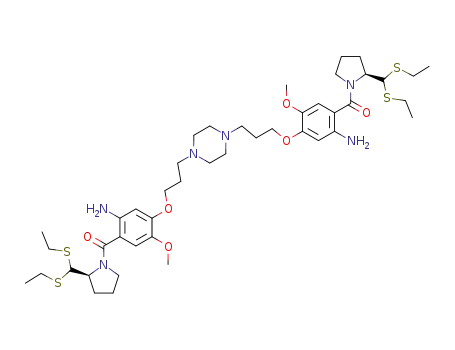 1,1'-{[(bispropane-1,N-diyl)piperazine]dioxy}bis[(11aS)-7-methoxy 2-aminobenzoylpyrrolidin-2-carboxaldehyde diethylthioacetal]