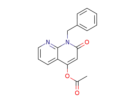 Molecular Structure of 583031-54-3 (1,8-Naphthyridin-2(1H)-one, 4-(acetyloxy)-1-(phenylmethyl)-)