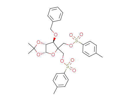 3-O-benzyl-5-(O-p-toluenesulfonyl)-4-C-(p-toluenesulfonyloxymethyl)-1,2-O-(isopropylidene)-β-L-threo-xylofuranose
