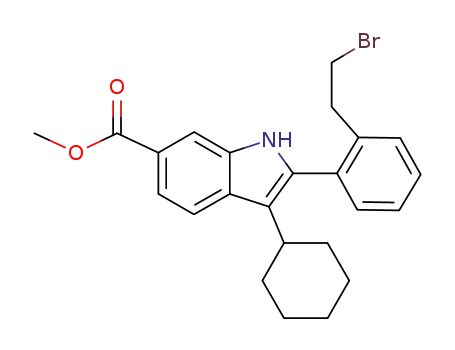 2-[2-(2-bromoethyl)phenyl]-3-cyclohexyl-1H-indole-6-carboxylic acid methyl ester