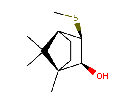 Molecular Structure of 114552-47-5 (Bicyclo[2.2.1]heptan-2-ol, 1,7,7-trimethyl-3-(methylthio)-,
(1R,2S,3R,4S)-)