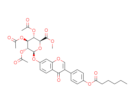 Methyl (4'-O-Hexanoyldaidzein-7-yl-b-D-2'',3'',4''-tri-O-acetylglucopyranosid)urinate