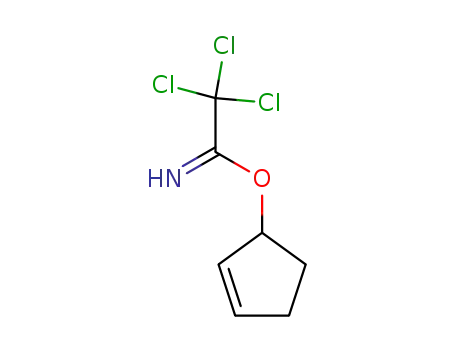 Molecular Structure of 748780-85-0 (Ethanimidic acid, 2,2,2-trichloro-, 2-cyclopenten-1-yl ester)