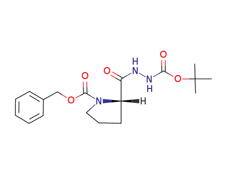 Molecular Structure of 53157-64-5 ((2S)-2-[N'-(tert-Butoxycarbonyl)hydrazinocarbonyl]-1-pyrrolidinecarboxylic acid benzyl ester)