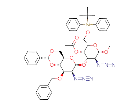 methyl 4-O-acetyl-2-azido-3-O-(2-azido-3-O-benzyl-4,6-O-benzylidene-2-deoxy-β-D-mannopyranosyl)-6-O-tert-butyldiphenylsilyl-2-deoxy-β-L-galactopyranoside