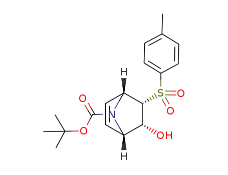 Molecular Structure of 573716-66-2 (7-Azabicyclo[2.2.1]hept-2-ene-7-carboxylic acid,
5-hydroxy-6-[(4-methylphenyl)sulfonyl]-, 1,1-dimethylethyl ester,
(1R,4S,5R,6S)-)
