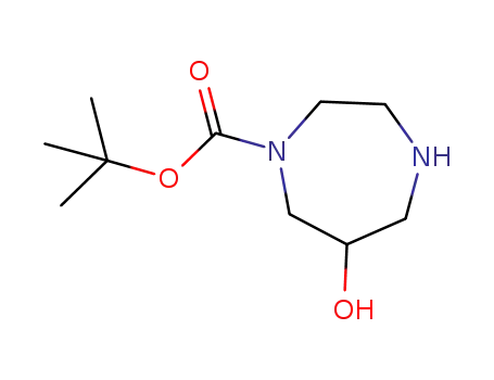 Molecular Structure of 956317-40-1 (Hexahydro-6-hydroxy-1H-1,4-diazepine-1-carboxylic acid tert-butyl ester)