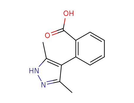 Molecular Structure of 321309-43-7 (2-(3,5-Dimethyl-1H-pyrazol-4-yl)benzoic acid)