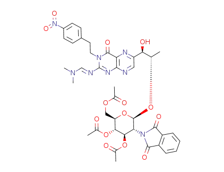 N<sup>2</sup>-(N,N-dimethylaminomethylene)-3-[2-(4-nitrophenyl)ethyl]-2'-O-(3,4,6-tri-O-acetyl-2-deoxy-2-phthalimido-β-D-glucopyranosyl)-L-biopterin