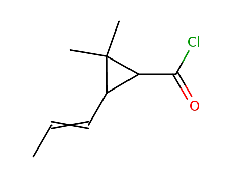 사이클로프로판카르보닐 클로라이드, 2,2-디메틸-3-(1-프로페닐)-(9CI)