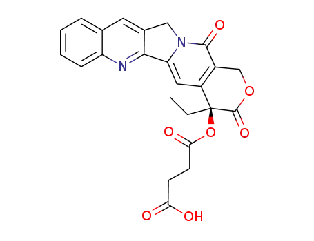 Molecular Structure of 330155-39-0 ((S)-4-((4-ethyl-3,14-dioxo-3,4,12,14-tetrahydro-1H-pyrano[3',4':6,7]indolizino[1,2-b]quinolin-4-yl)oxy)-4-oxobutanoic acid)