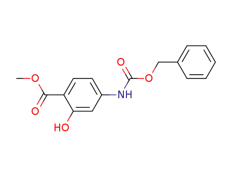 Molecular Structure of 6941-08-8 (methyl 4-{[(benzyloxy)carbonyl]amino}-2-hydroxybenzoate)