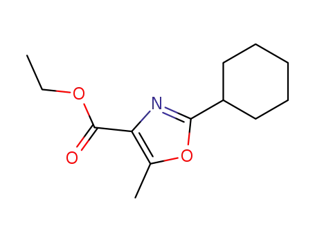 Molecular Structure of 61152-00-9 (4-Oxazolecarboxylic acid, 2-cyclohexyl-5-methyl-, ethyl ester)