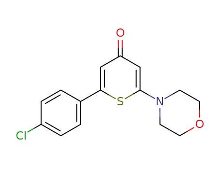 Molecular Structure of 500169-20-0 (2-(4-CHLOROPHENYL)-6-MORPHOLIN-4-YL-THIOPYRAN-4-ONE)