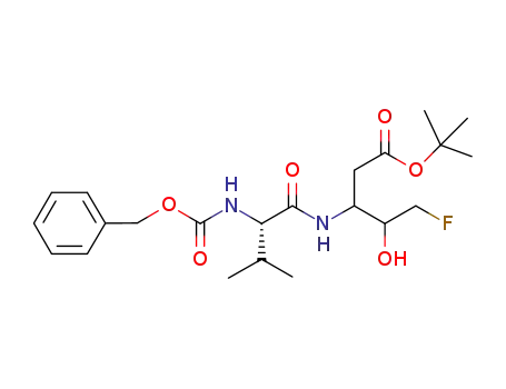 Molecular Structure of 223568-69-2 ((3RS,4RS)-3-[(N-benzyloxycarbonyl)valinyl]amino-5-fluoro-4-hydroxypentanoic acid, tert-butyl ester)
