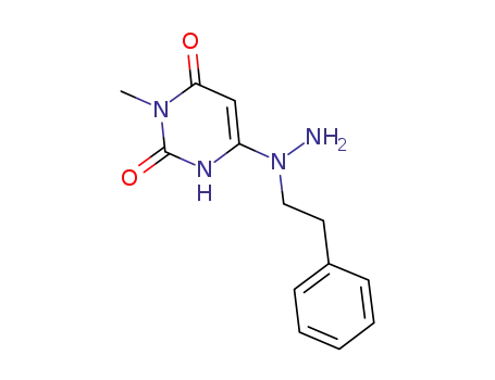 2,4(1H,3H)-Pyrimidinedione, 3-methyl-6-[1-(2-phenylethyl)hydrazino]-