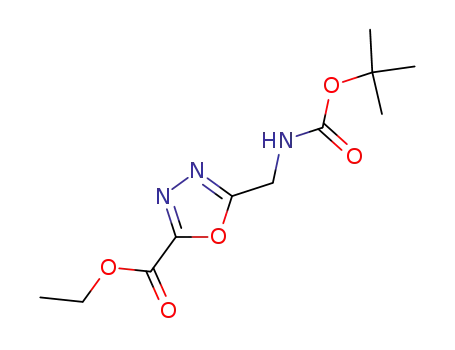 Molecular Structure of 164029-51-0 (ethyl 5-({[(tert-butoxy)carbonyl]aMino}Methyl)-
1,3,4-oxadiazole-2-carboxylate)