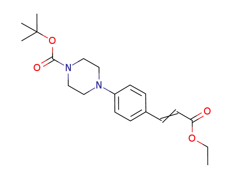 Molecular Structure of 1267666-48-7 (ethyl 3-{4-[4-(t-butoxycarbonyl)piperazin-1-yl]phenyl}acrylate)