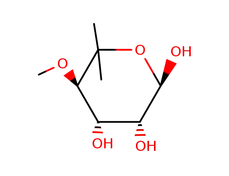 Molecular Structure of 470-31-5 (4-O-Methyl-5-C-methyl-6-deoxy-α-L-lyxo-hexopyranose)