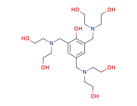 Molecular Structure of 51658-22-1 (2,4,6-tris[[bis(2-hydroxyethyl)amino]methyl]phenol)