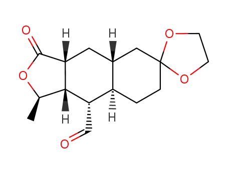 Molecular Structure of 226916-29-6 ((1'R,3a'R,4a'R,8a'R,9'R,9a'S)-1',8a'-dimethyl-3'-oxodecahydro-1'H-spiro[[1,3]dioxolane-2,6'-naphtho[2,3-c]furan]-9'-carbaldehyde)