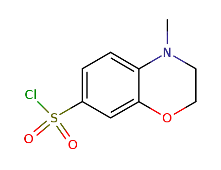 Molecular Structure of 368869-93-6 (4-METHYL-3,4-DIHYDRO-2H-1,4-BENZOXAZINE-7-SULFONYL CHLORIDE)
