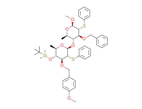 [(2R,3R,4S,5R,6S)-6-((2R,3R,4S,5R,6R)-4-Benzyloxy-6-methoxy-2-methyl-5-phenylsulfanyl-tetrahydro-pyran-3-yloxy)-4-(4-methoxy-benzyloxy)-2-methyl-5-phenylsulfanyl-tetrahydro-pyran-3-yloxy]-tert-butyl-dimethyl-silane