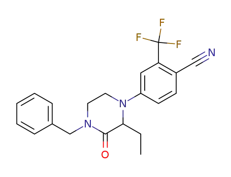4-(4-benzyl-2-ethyl-3-oxopiperazin-1-yl)-2-(trifluoromethyl)benzonitrile