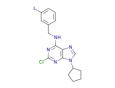 Molecular Structure of 240820-01-3 (2-chloro-6-((3-iodobenzyl)amino)-9-cyclopentylpurine)