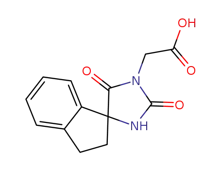 Molecular Structure of 879319-16-1 (2-(2,5-dioxo-2',3'-dihydrospiro[imidazolidine-4,1'-indene]-1-yl)acetic acid)