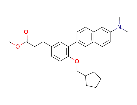 methyl 3-{4-cyclopentylmethyloxy-3-[6-(N,N-dimethylamino)-naphthalen-2-yl]phenyl}propionate