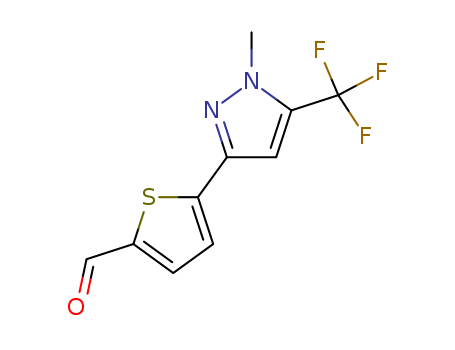 5-[1-Methyl-5-(trifluoromethyl)-1H-pyrazol-3-yl]thiophene-2-carbaldehyde, 97%