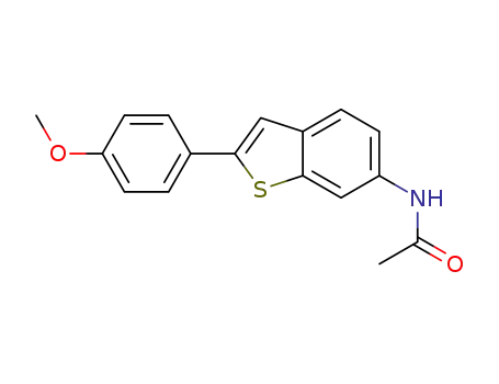 Molecular Structure of 166975-65-1 (N-[2-(4-Methoxy-phenyl)-benzo[b]thiophen-6-yl]-acetamide)