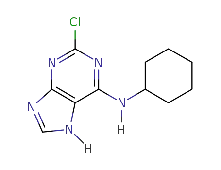 Molecular Structure of 39639-45-7 ((2-chloro-purin-6-yl)-cyclohexyl-amine)