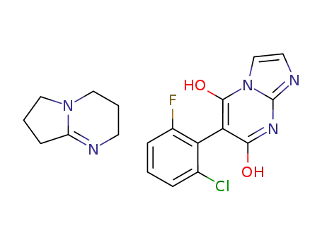 5,7-dihydroxy-6-(2-chloro-6-fluorophenyl)imidazo[1,2-a]pyrimidine DBN salt